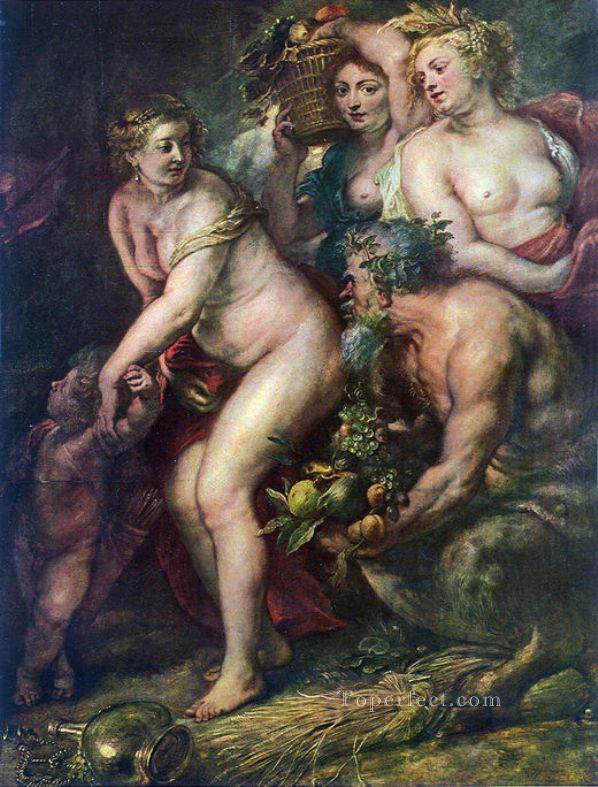 Sine cerere et baccho friget venus Peter Paul Rubens Pintura al óleo